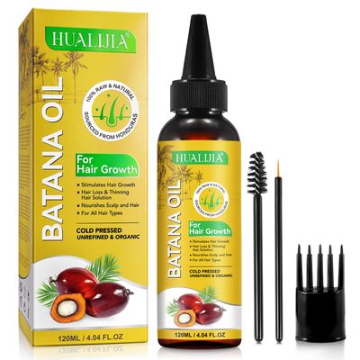 120ml Batana Oil for Hair Growth, Raw Batana Oil Dr Sebi from Honduras Promotes Hair thickness, Unrefined Natural Batana Hair Oil Prevent Hair Loss, Eliminates Split Ends, 4.04 FL. OZ