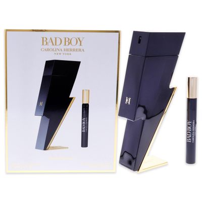 Carolina Herrera Bad Boy 2-Piece Travel Set for Men (3.4 Oz Eau De Toilette Spray 0.34 Oz Eau De Toilette Spray)