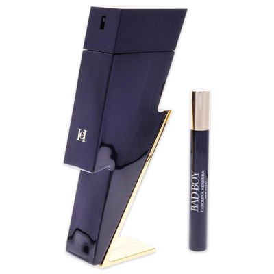 Carolina Herrera Bad Boy 2-Piece Travel Set for Men (3.4 Oz Eau De Toilette Spray 0.34 Oz Eau De Toilette Spray)
