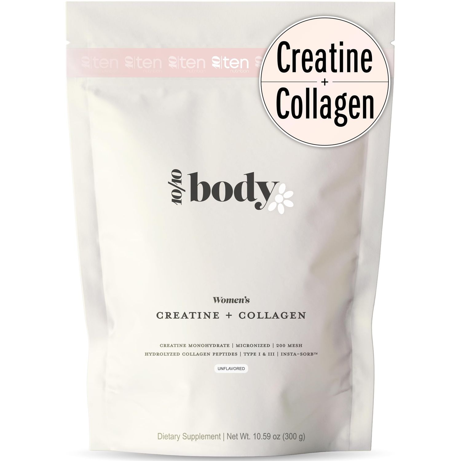New - Creatine Collagen for Women - Supports Lean Muscle Growth Development, Booty Gain, Energy Recovery - 5g Creatine Monohydrate Plus 5000mg Collagen Peptides Combo - Unflavored, 30 Servings