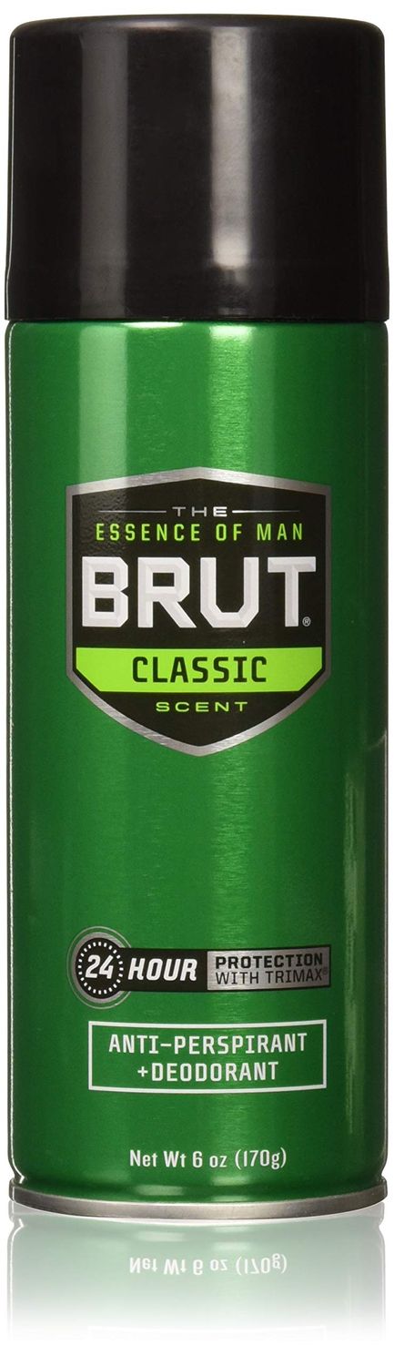 Brut Deodorant 6oz Aerosol Classic Scent(Anti-Perspirant) (6 Pack)