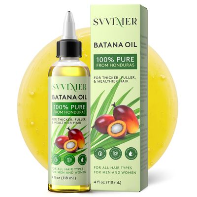 Svvimer Batana Oil for Hair Growth - Dr. Sebi 100 Pure Raw Batana Oil from Honduras - Organic Natural - Promotes Hair Thickness for Men Women 4 Fl Oz (Pack of 1)