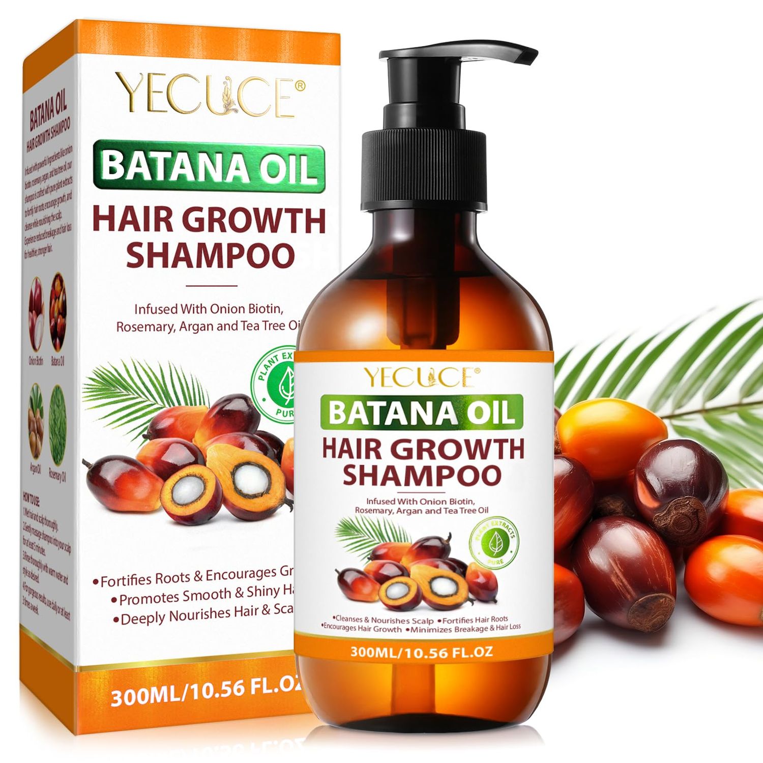 Batana Oil Shampoo, Organic Batana Oil with Onion Shampoo for Men and Women Daily Hair Care,for Thinning Hair Hair Loss, for Curly Hair Straight hair