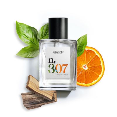 Noteworthy n,307 Sunlit Grove Eau De Parfum - Mandarin, Basil, Sandalwood Sophisticated, Warm Fragrance for Any Occasion Long-lasting Unisex Perfume for Women Men (50ml)