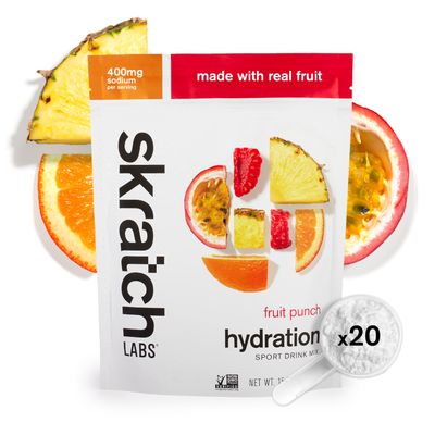 Skratch Labs Hydration Powder Sport Drink Mix Electrolytes Powder for Exercise, Endurance, and Performance Fruit Punch 20 Servings Non-GMO, Vegan, Kosher