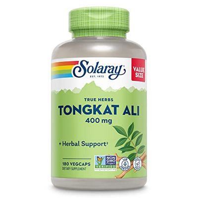 SOLARAY Tongkat Ali 400 mg - Longjack Tongkat Ali for Men - Herbal Support for Men&#39;s Health and Vitality - Vegan, Non-GMO, Lab Verified - 180 Servings, 180 VegCaps
