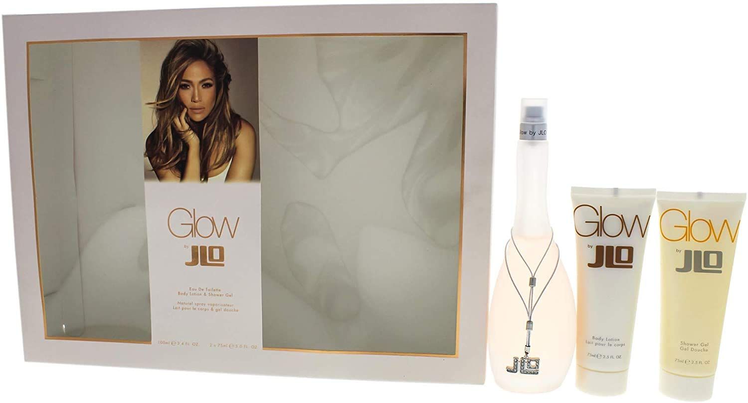 Jennifer Lopez Glow 3 Pc. Gift Set (Eau De Toilette Spray 3.4 Oz Body Lotion 2.5 Oz Shower Gel 2.5 Oz) for Women By Jennifer Lopez, 36 Fl Oz