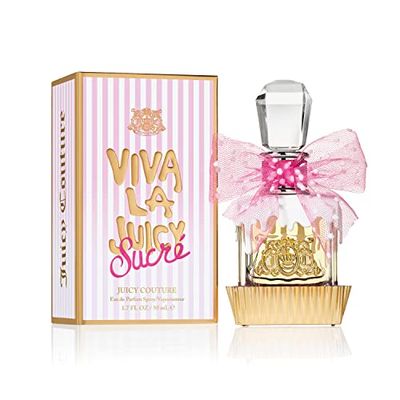 Juicy Couture Viva La Juicy Sucre Eau De Parfum, Women&#39;s Perfume with Notes of Peach, Orange Flower Whipped Cream - Fruity Sweet Perfume for Women, EDP Spray, 1.7 fl. oz