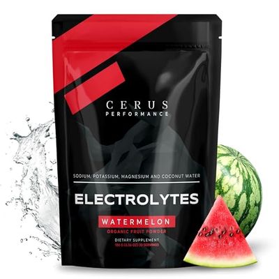 Cerus Performance Electrolyte Powder - Watermelon Flavor, 30 Servings, Zero Sugar, Coconut Water Powder Real Fruit, Endurance Recovery