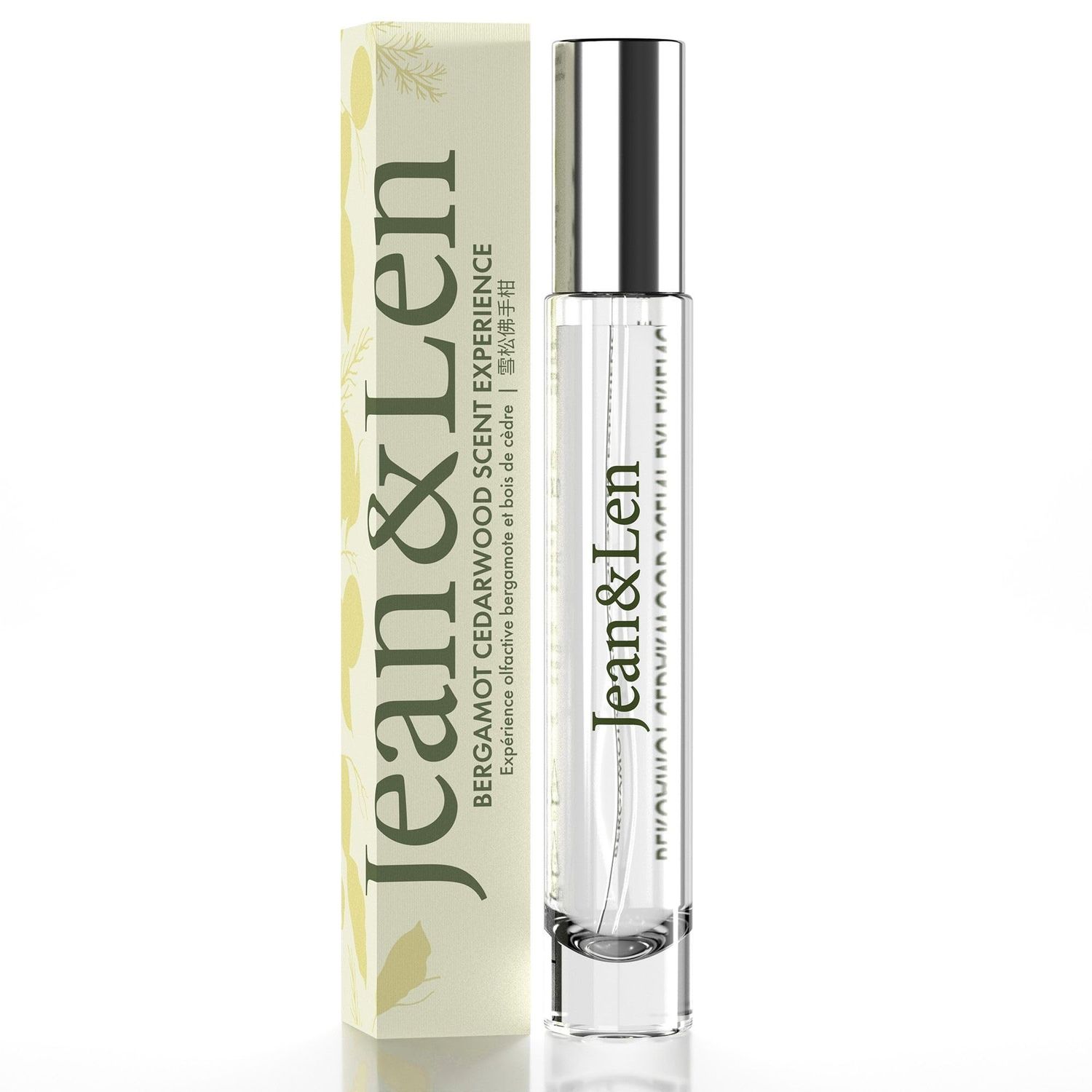Jean Len Scent Experience Cedarwood Bergamot, eau de toilette with bergamot cedarwood fragrance, practical mini perfume, ideal for on the go, minimalistic glass flacon, 0.34 Fl. Oz.