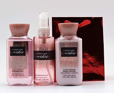 A Thousand Wishes - 2019 - Shower Gel - Fine Fragrance Mist Body Lotion - Travel Size Set wGift Bag