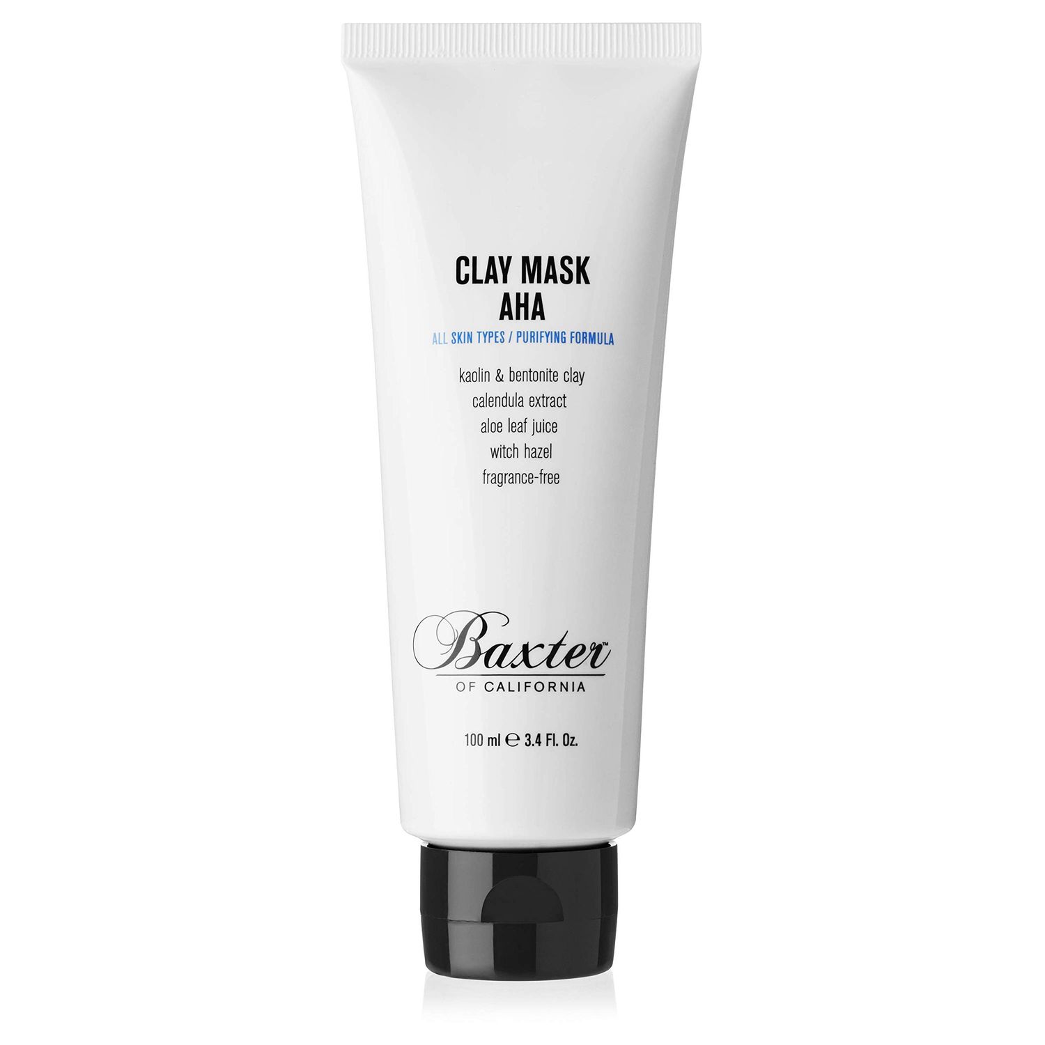Baxter of California Purify Clay Mask AHA for Men Kaolin Clay Bentonite Clay Fragrance-Free Spot Treatments All Skin Types 3.4 fl oz.
