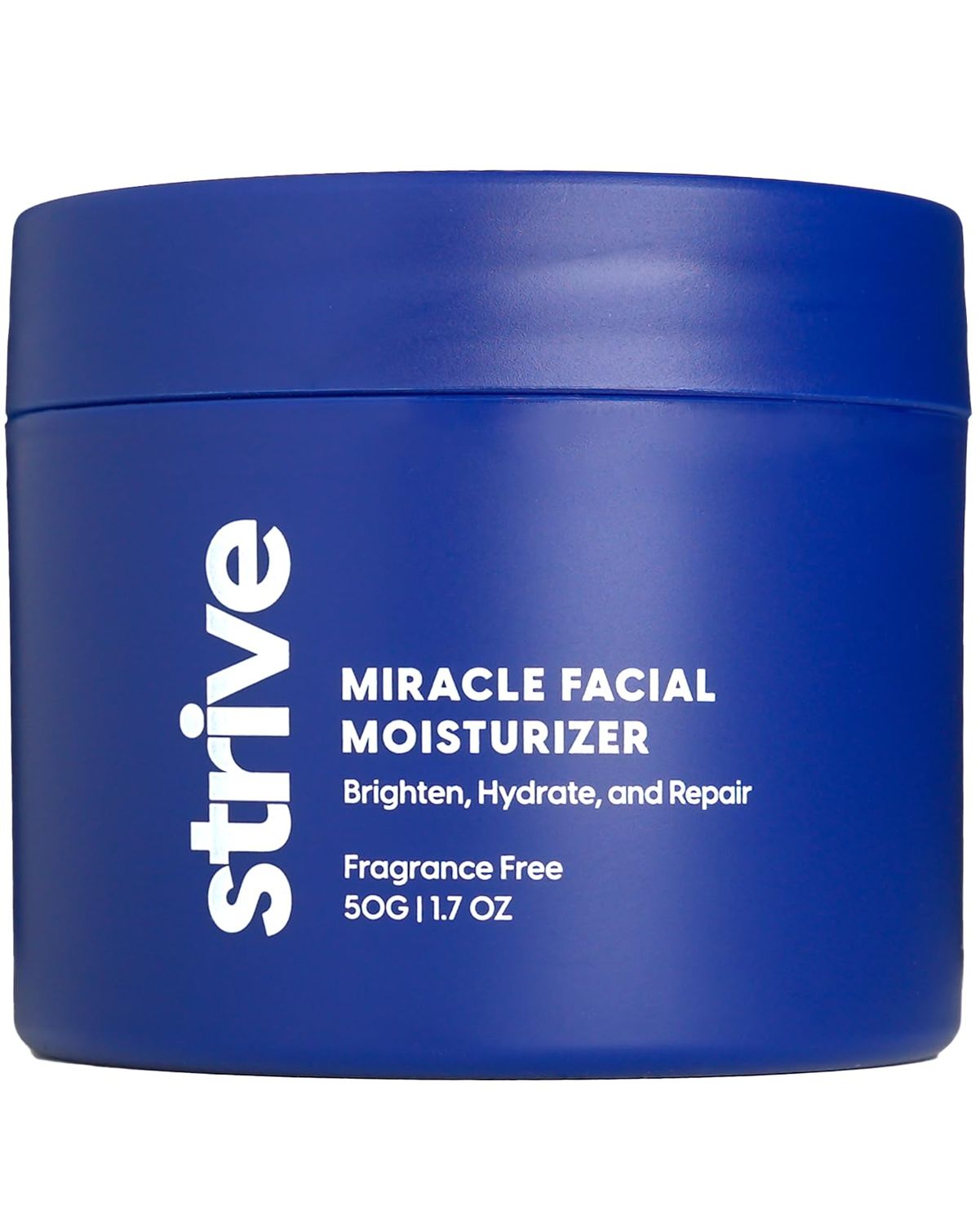 Strive Miracle Facial Moisturizer for Men, Clinical Strength Brightening Mens Skin Care with 4 Niacinamide, Hyaluronic Acid Ceramides, Anti-aging, Hydrating, All Skin Types, Fragrance Free - 50g
