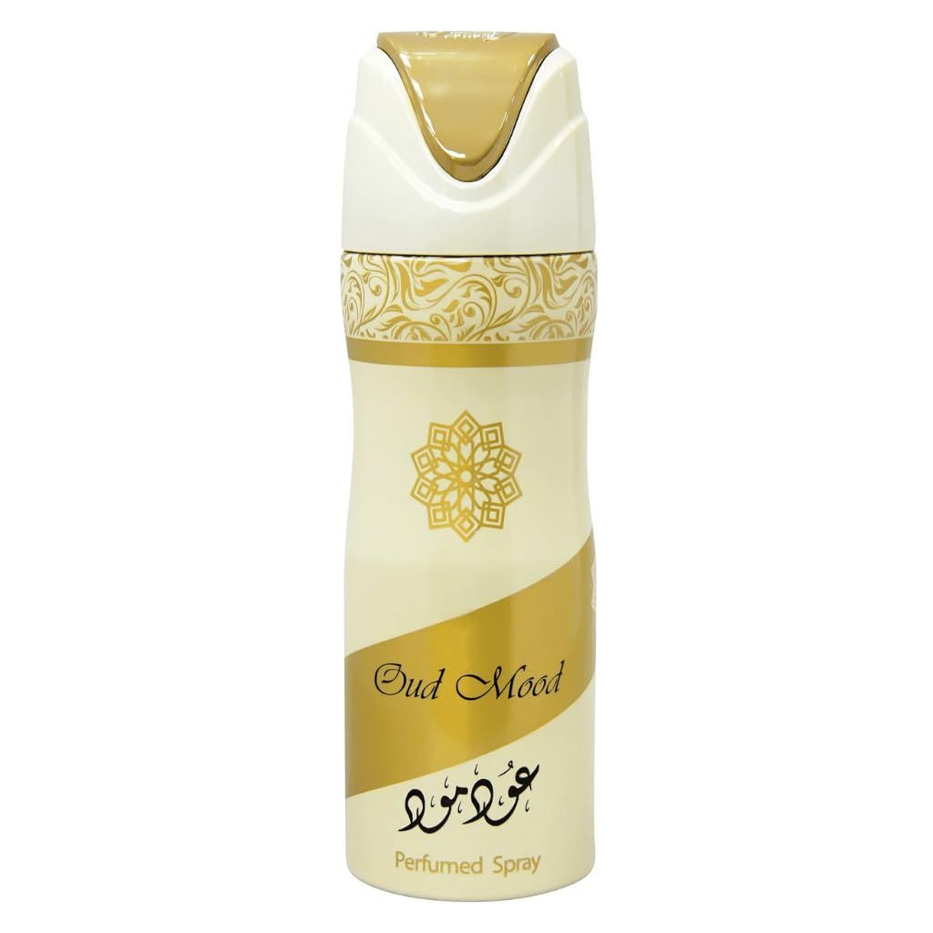 Lattafa Oud Mood Perfumed Deodorant Spray, 6.67 Ounce (Unisex)