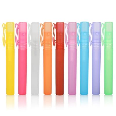 Furnido 10ml 13oz Mini Portable pen Perfume Bottle Spray Bottle sample small empty containers fragrances atomizer refillable bottles colored Plastic Pen Shape Travel set-pack of 10 Random Color