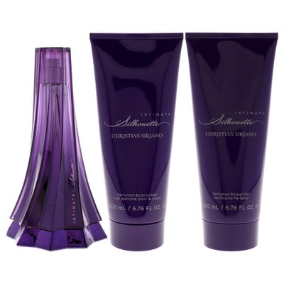 Christian Siriano Silhouette Intimate for Women - 3 Pc Gift Set 3.4oz EDP Spray, 6.76oz Body Lotion, 6.76oz Shower Gel