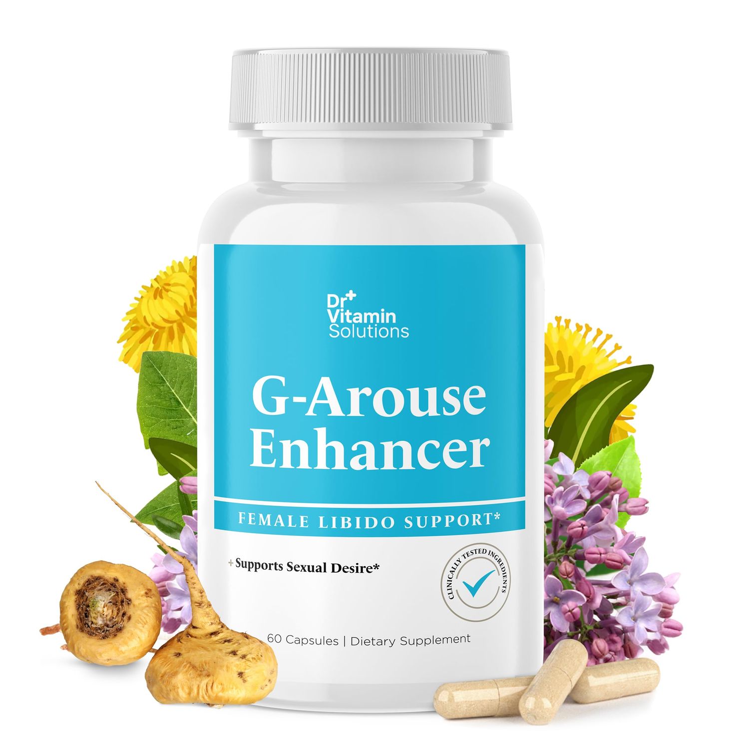 Dr Vitamin G-Arouse Enhancer for Female Libido Booster for Women Fast Acting Formula wHorny Goat Weed, Maca Root, Tongkat Ali Tribulus Female Libido Booster to Increase Energy, 60 Capsules