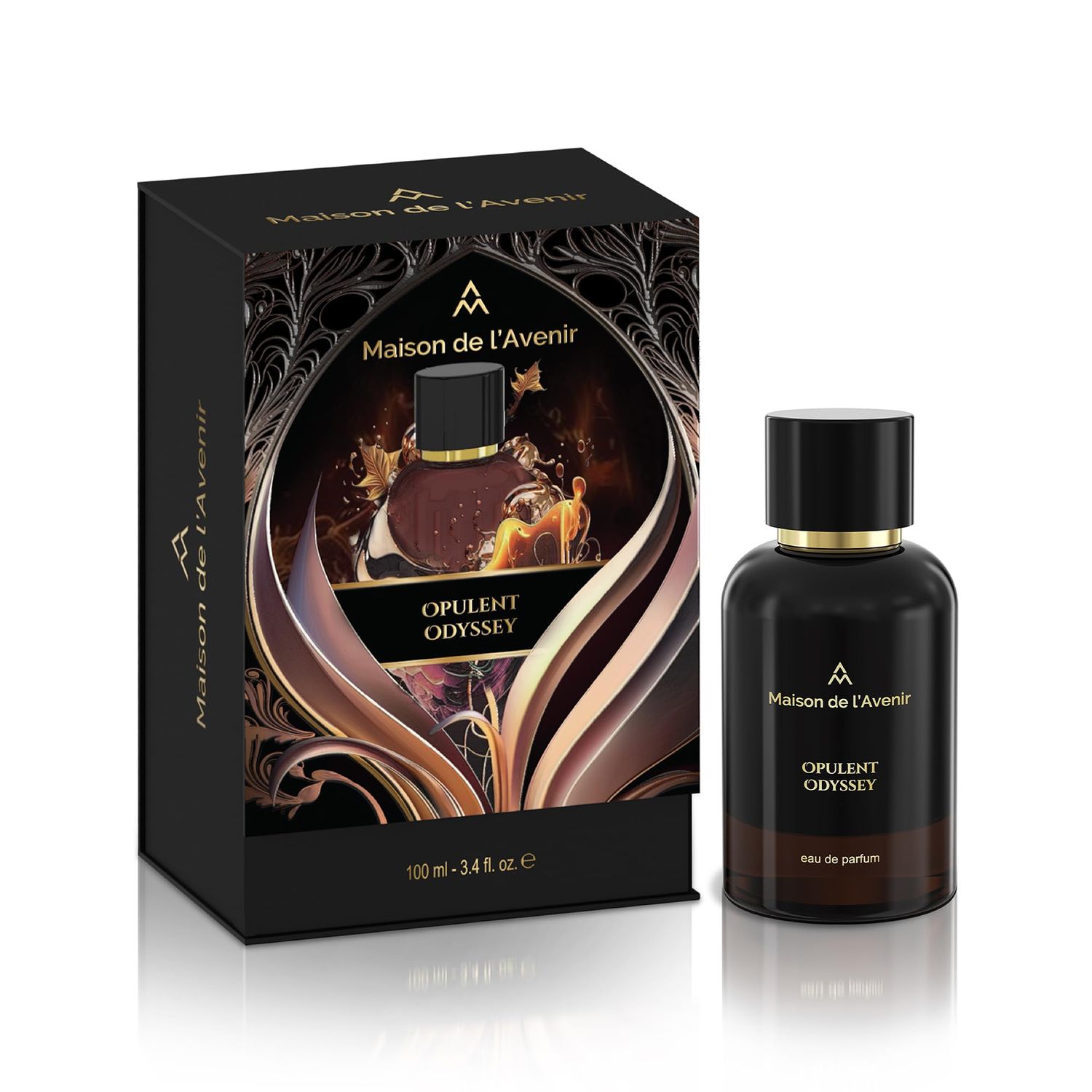 Maison de l&#39;Avenir Opulent Odyssey - ZENITH COLLECTION Oriental Woody Fragrance Unisex Cologne Perfume Natural Essential Oils Eau de Parfum (36 Hours) Made in UAE 100ml 3.4 fl. oz.
