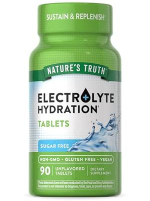 Nature&#39;s Truth Electrolyte Tablets No Sugar 90 Count Vegan, Non-GMO Gluten Free Hydration Supplement with Minerals