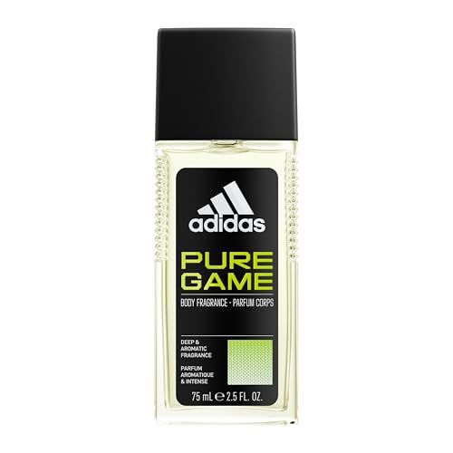 adidas Pure Game Body Fragrance 2.5 fl oz (Pack of 1), Notes of Grapefruit, Lavender, and Sandalwood, Men&#39;s Fragrance, Long Lasting, Sporty Fragrance, Travel Size