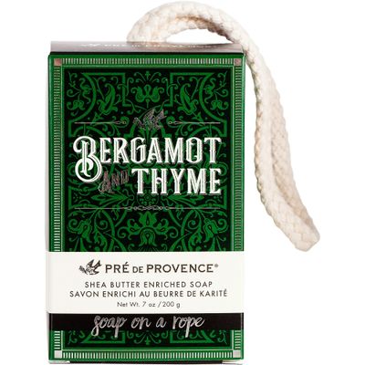 Pre de Provence Bergamot Thyme Men&#39;s Fragrance Collection, Soap On A Rope, 200 G