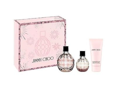 Jimmy Choo Signature Eau de Parfum 3 Piece Set - 3.3 fl. oz. 1.3 fl. oz. Spray, 3.3 fl. oz. Body Lotion - Long Lasting Fragrance with notes of Tea Rose, Tiger Orchid Cedarwood - Floral Fruity