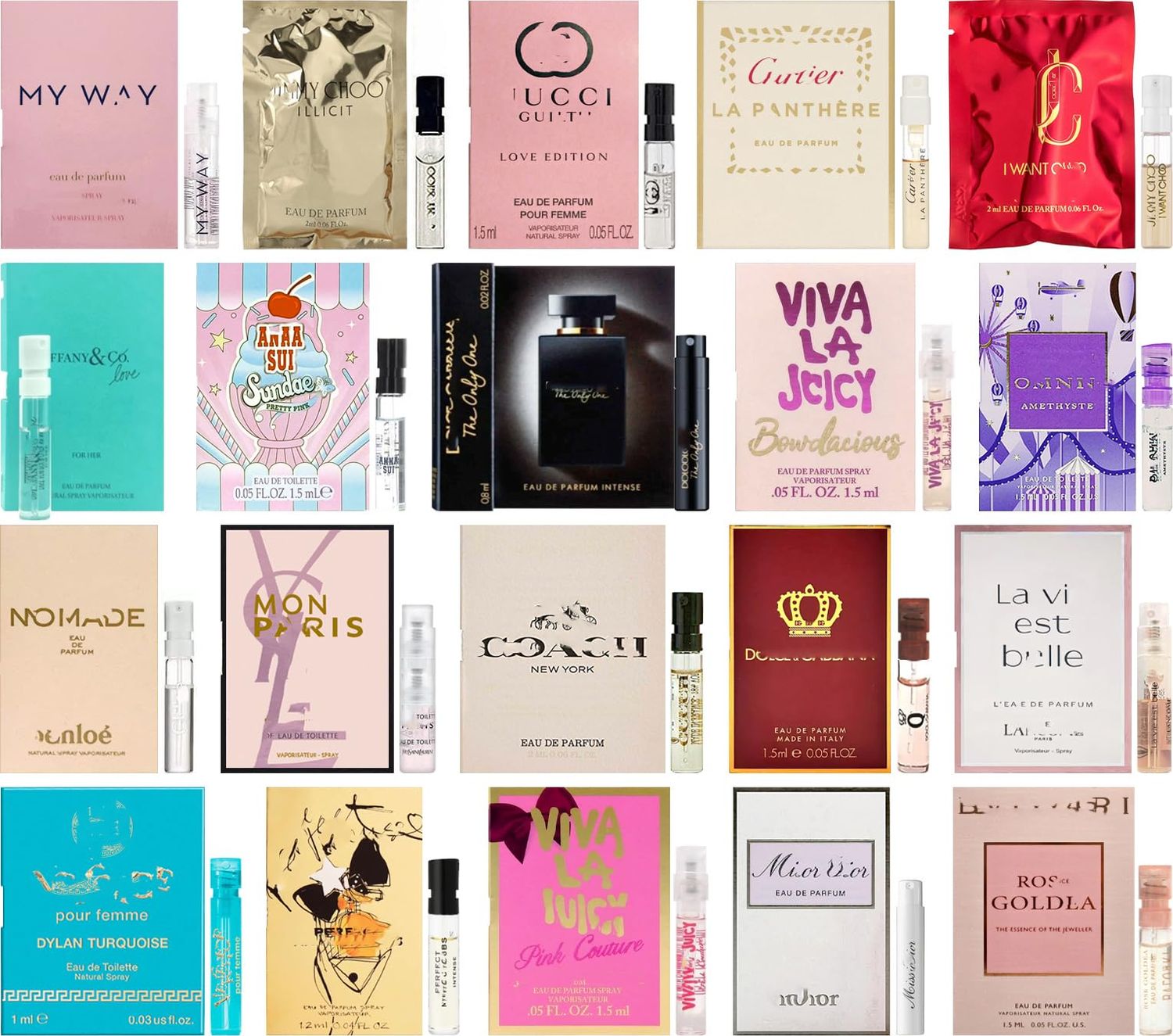 JRoBeauty Perfume High End Designer Fragrance Sampler Set for Women - (Pack of 6 Sample Vials)