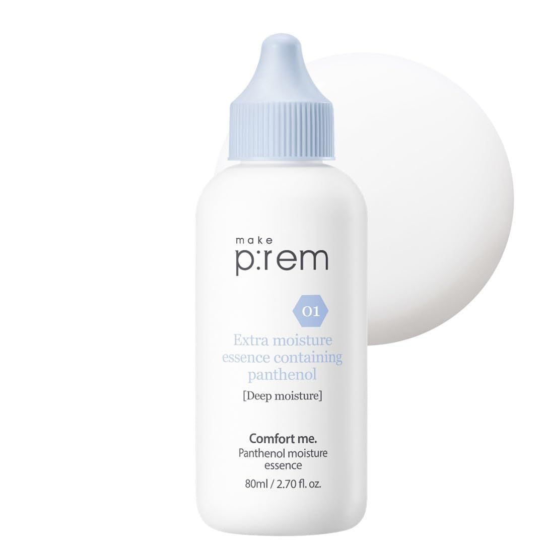 MAKE PREM Comfort Me. Panthenol Moisture Essence, Skin Barrier Repair Serum, EWG Green, Fragrance-Free, Korean Moisturizing Skin Care, 80ml, 2.70 Fl.Oz.