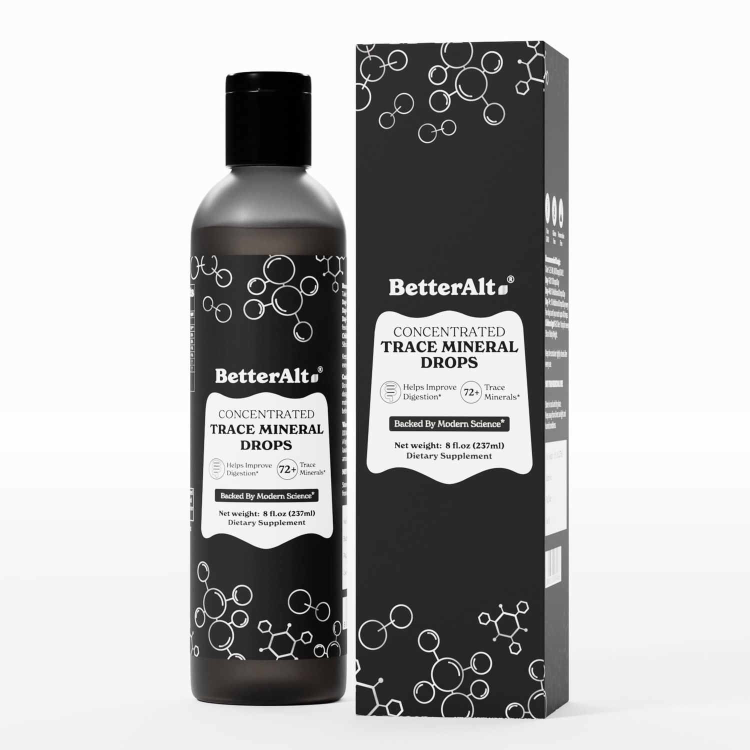 Better Alt Concentrated Trace Mineral Drops Contains 72 Minerals Lab-Tested for Purity Supports Digestion, Aids Muscle Recovery, and Boosts Energy 2-Month Pack with 96 Servings
