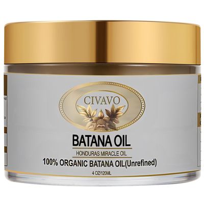 Organic RAW Batana Oil for Hair, 100 Pure Natural Pressed Nourishing Batana Oil Hair Mask for Anti Hair Loss, Repairs Damaged Hair Skin (4 oz) (RAW BATANA Oil)