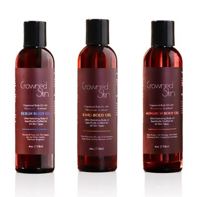 Crowned Skin King, Reign, and Monarch Cologned Body Oil Bundle Sensual, Nautical, Spicy Scents Infused with Organic Shea Mango Butters Moisturizing Formula with All-Day Fragrance