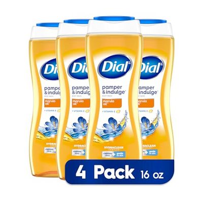 Dial Body Wash, Pamper Indulge Marula Oil, 16 fl oz (Pack of 4)