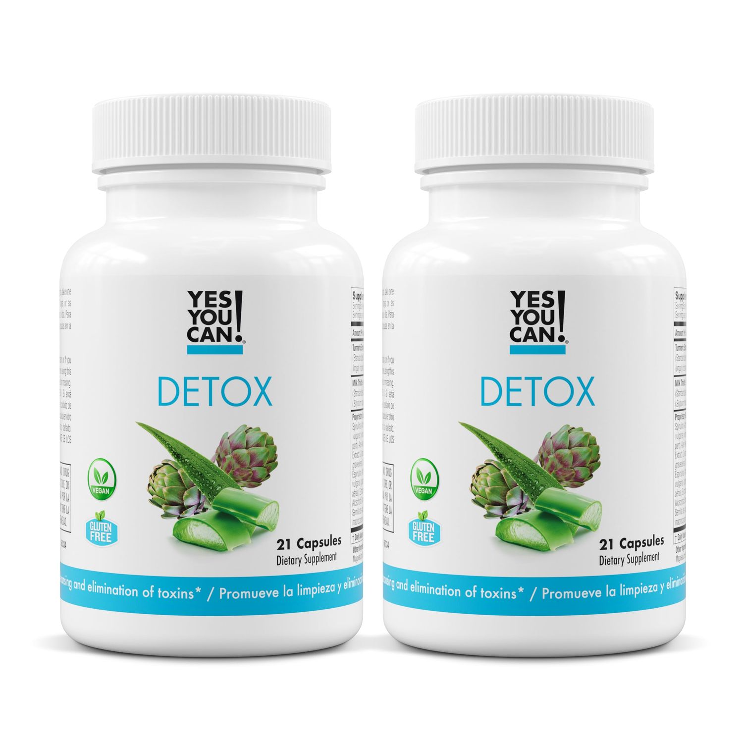 Yes You Can! Natural Detox Pills - Diuretic Cleanse with Electrolytes Vitamins - Helps with Water Retention - Gluten-Free, 21 Capsules (2 Pack)