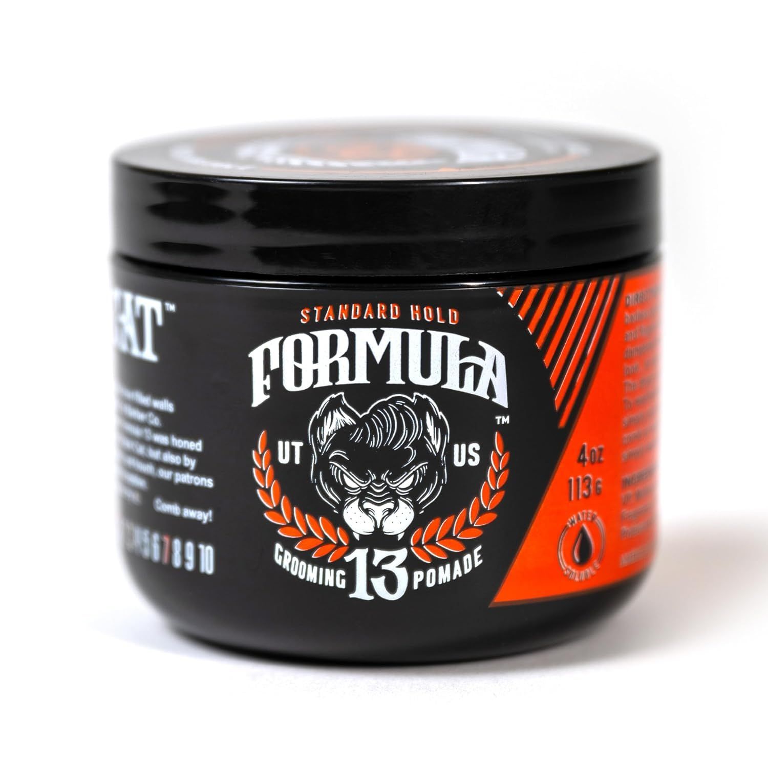 Formula 13 Pomade for Men - Medium Hold Water Based Mens Hair Gel and Hair Wax - Mens Hair Pomade, Hair Gel for Men, and Hair Clay that has a Warm Masculine Fragrance, Great Slick Back Hair Products