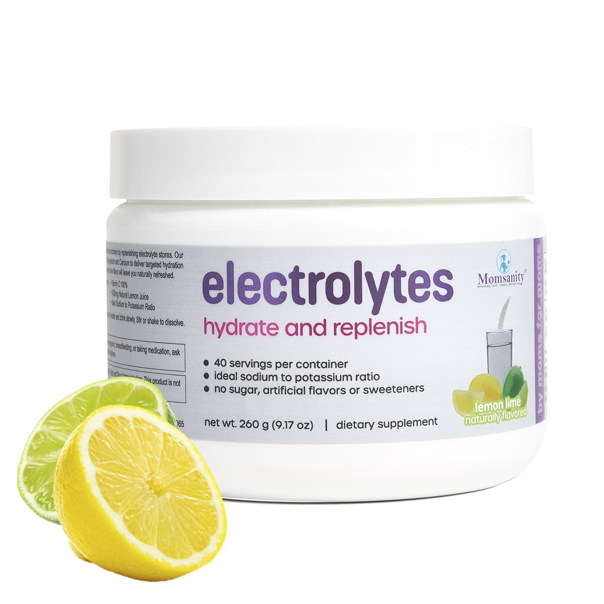 Momsanity - Electrolytes Hydrate and Replenish 260g (Lemon Lime)