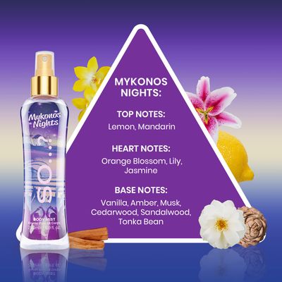 So? Mykonos Nights Body Mist - Perfume for Women - Fruity, Vanilla Scent - Perfect Gifts for Women - Refreshing Body Spray for Women - 6.9 oz
