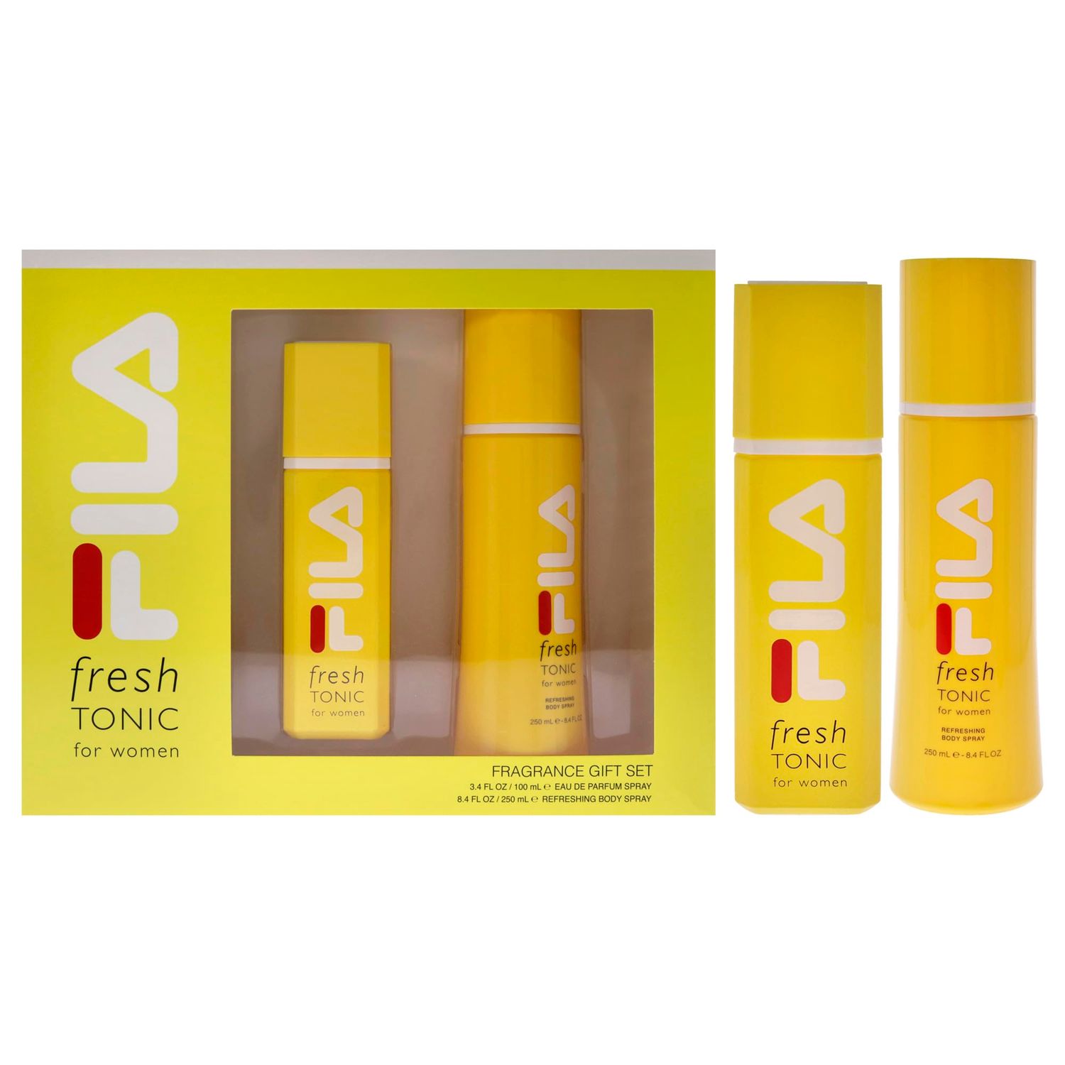 Fila Fresh Yellow for Women - 2 Pc Gift Set 3.4oz EDP Spray, 8.4oz Body Spray