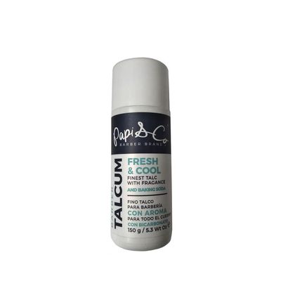 Papi Co. Barber Talcum Powder for Men - Professional Mint-Scented Body Dusting Talc - Masculine Cologne Fragrance - Helps Control Odor - Fresh, Clean Skin Feel - Perfect After Haircut Care - 5.3 oz