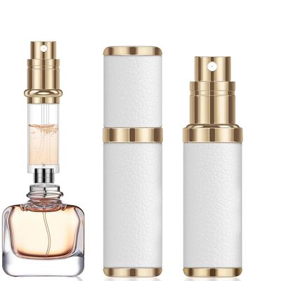 DIOHIO 5ml Perfume Atomizer Travel Refillable,Mini Cologne Dispenser, Bottom-Filling Fragrances Perfumes Bottle,Portable Sprayer Pocket Size for Women Men Cruise Car Trip GiftWhite