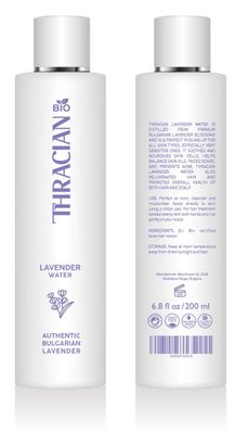 Thracian BIO 100 Pure Bulgarian Lavender Floral Water, Skin and Hair Toner, Anti-Aging, 6.8 fl oz, 200 ml, Distilled in Bulgaria, No Added Fragrance, Vegan, Cruelty-Free, Alcohol Free