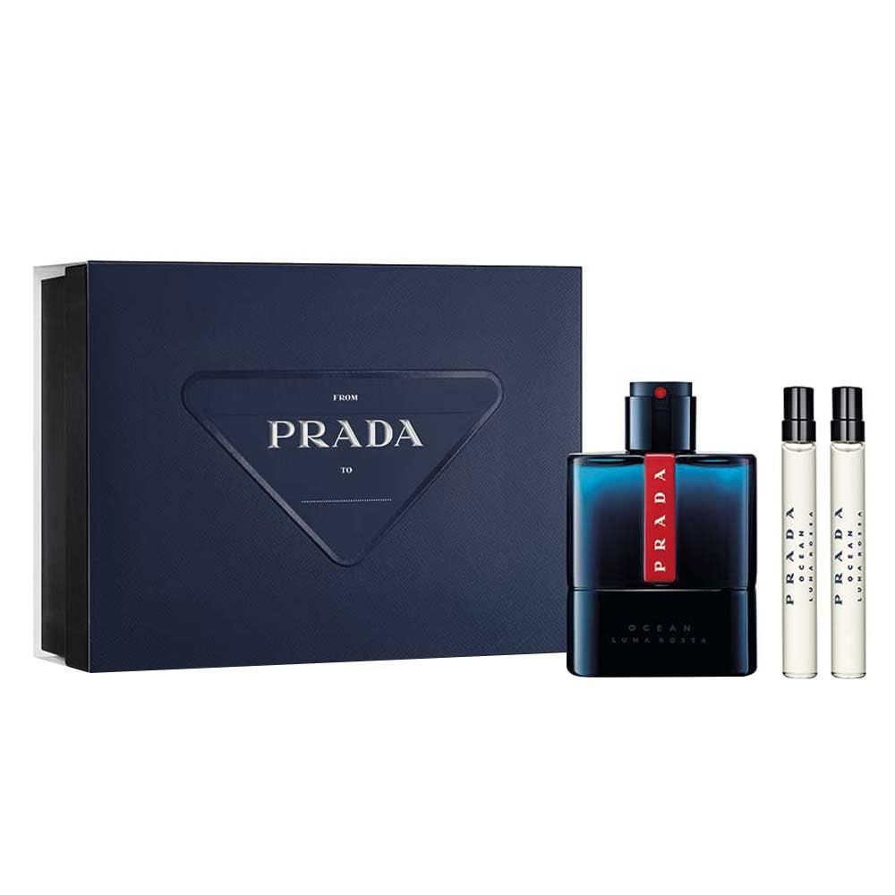 Prada Luna Rossa Ocean Eau de Toilette Set (Eau De Toilette 3.3 Fl. Oz 2 Eau de Toilette Spray 0.33 Fl Oz)