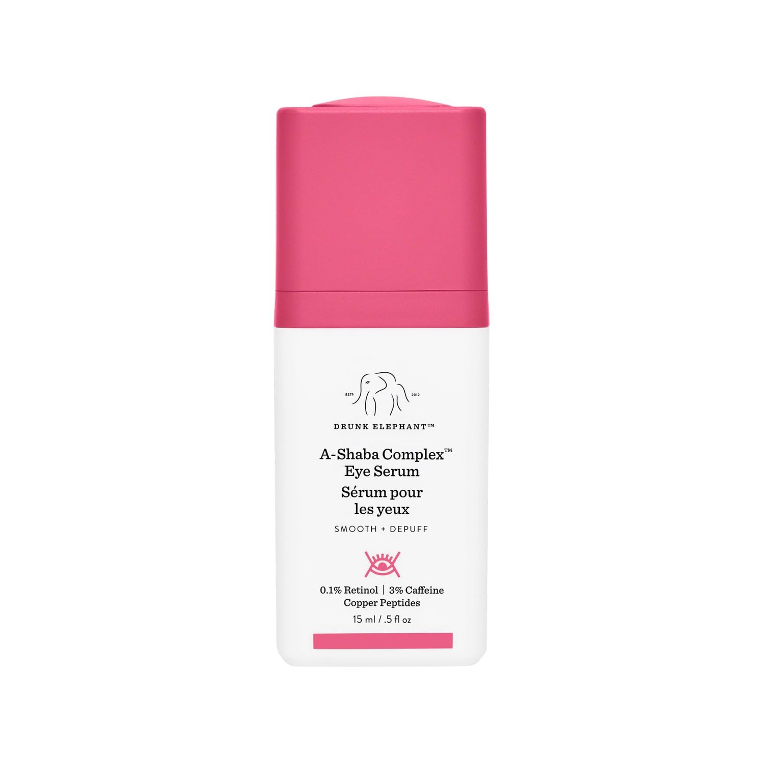Drunk Elephant A-Shaba Complex Eye Serum - 15 ml.5 fl oz - .1 Retinol Eye Cream - Clean Clinical Skincare - Cruelty-Free - Dermatologist-Tested - Free of Essential Oils, Silicones, and Fragrance