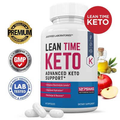 (3 Pack) Lean Time Keto Pills 1275MG New Improved Formula Contains Apple Cider Vinegar Extra Virgin Olive Oil Powder Green Tea Leaf 180 Capsules