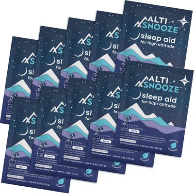 Sleep Aid Altitude Sickness Prevention Hydration Oxygen-Boosting Formula with Cordyceps, Holy Basil, Magnesium Electrolytes Headache, Fatigue, Nausea Relief, Jet Lag, Ski Trip 10 Pack