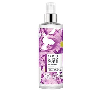 Good Kind Pure Iris Petals Body Mist Spray - Woody, Floral Fragrance - A blend of Nectarine Blossom Soft Amber Woods - Clean, Vegan, Long-Lasting Formula - 8.4 Fl Oz