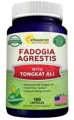 aSquared Nutrition Fadogia Agrestis 600mg and Tongkat Ali 400mg Supplement (180 Capsules) - Fadogia Agrestis Extract Powder Complex Pills for Men Women