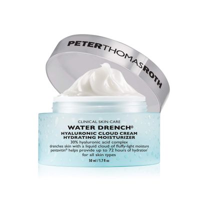 Peter Thomas Roth Water Drench Hyaluronic Cloud Cream Hydrating Moisturizer, Refillable Jar, Hydrating Moisturizer for Face, Up to 72 Hours of Hydration for Youthful-Looking Skin, Fragrance Free