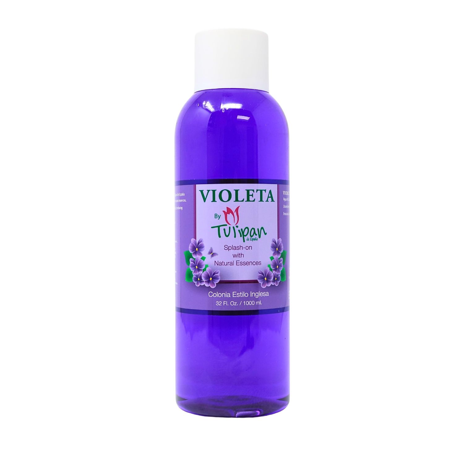 Tulipan De Espana Violet Cologne, 32 fl oz - Classic Violet Scent, Soothing and Calming, Ideal for Relaxation and Sleep, Multi-Purpose Use