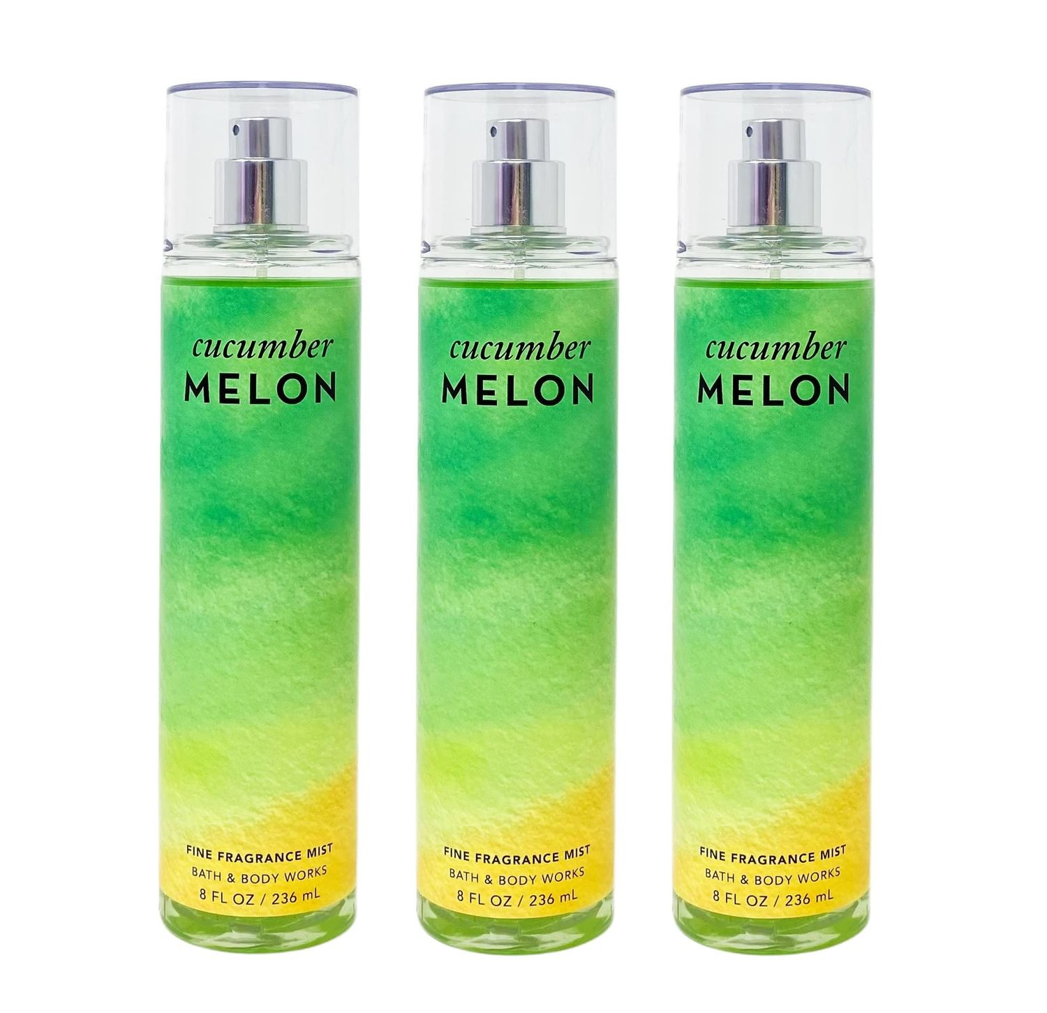 Bath Body Works Cucumber Melon 3 Pack Fine Fragrance Mist Gift Set - Full Size