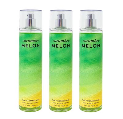Bath Body Works Cucumber Melon 3 Pack Fine Fragrance Mist Gift Set - Full Size